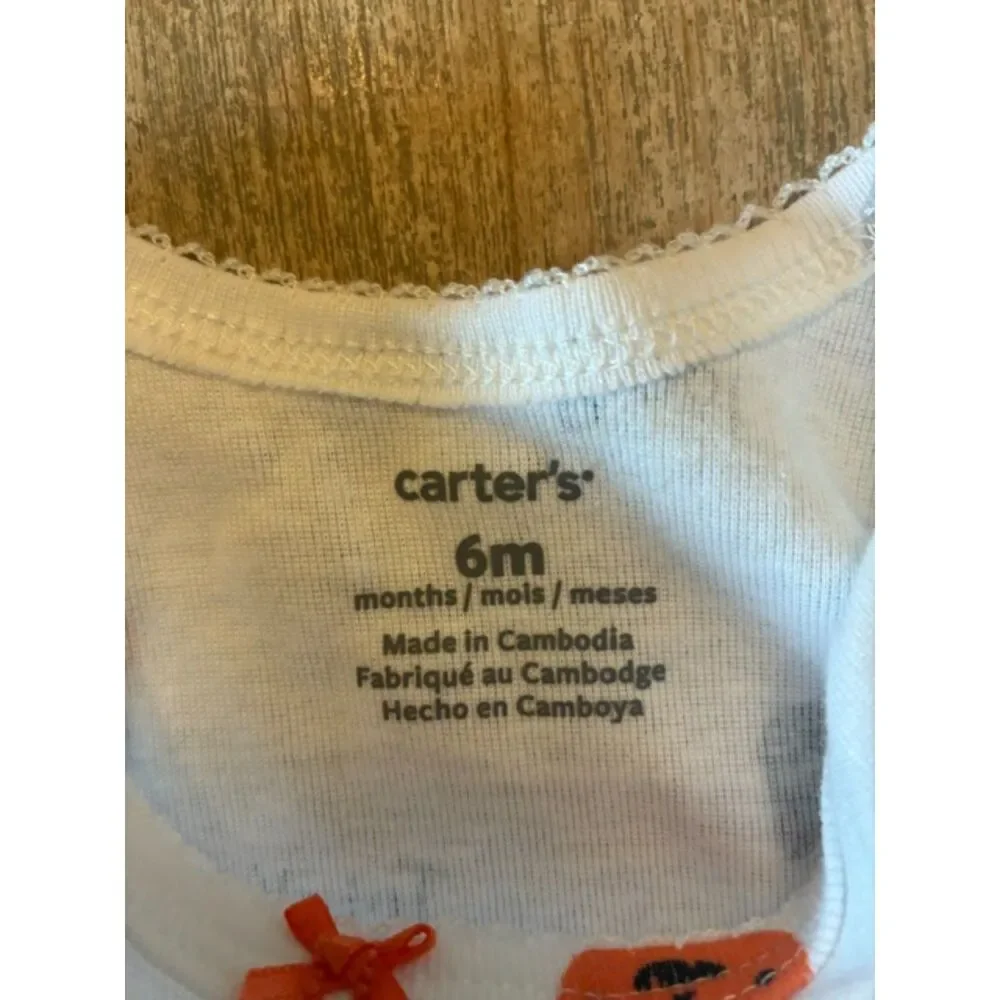 Carter's Halloween Dress Bodysuit 6 Months NWT Ghost Pumpkin Cat
